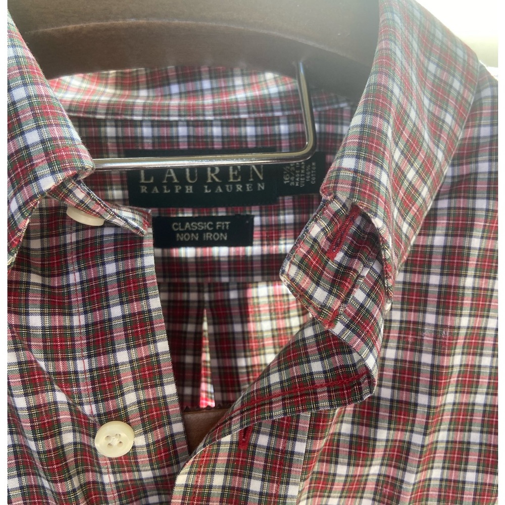 Ralph Lauren Men’s Plaid Button-Down Shirt - Red, Green, White